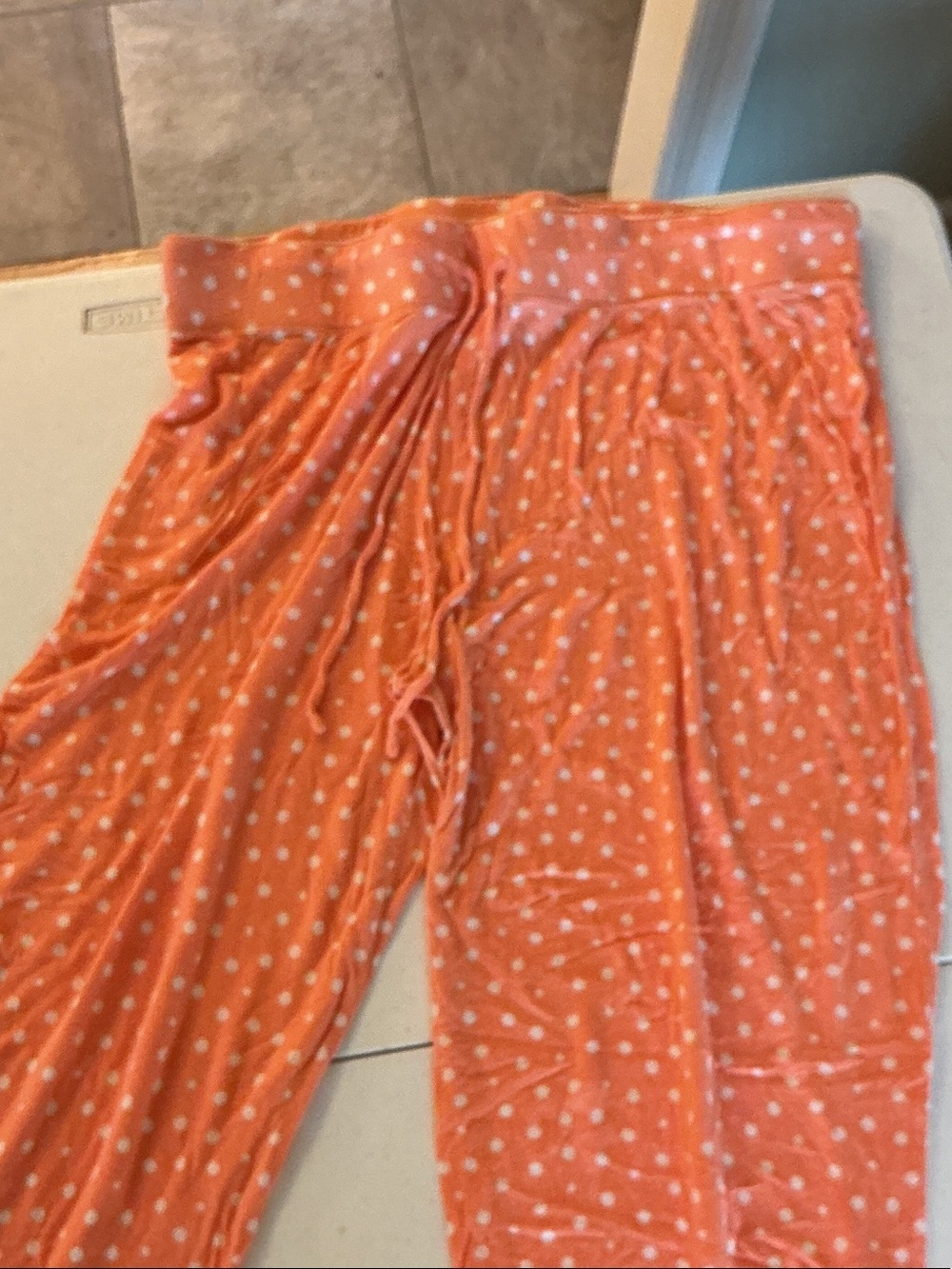 Carole Little Orange Polka Dot Pull-On Joggers